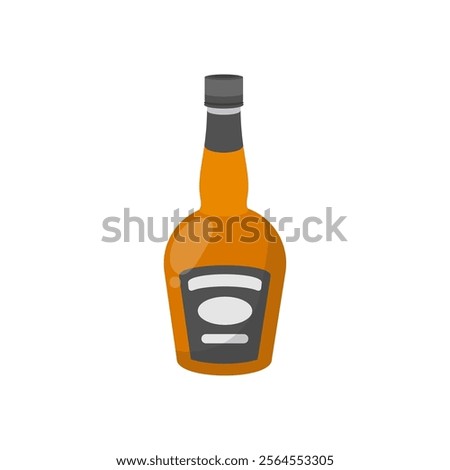 Whiskey Bottle, Cocktails Vector illustration, Isolated