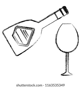whiskey bottle with cup