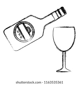 whiskey bottle with cup