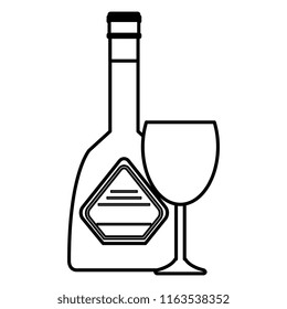 whiskey bottle with cup