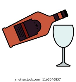 whiskey bottle with cup