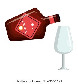 whiskey bottle with cup