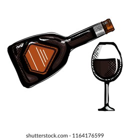 whiskey bottle with cup