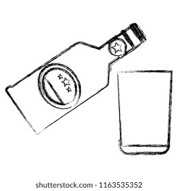 whiskey bottle with glass
