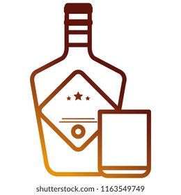 whiskey bottle with glass