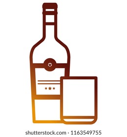 whiskey bottle with glass
