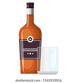 whiskey bottle with glass