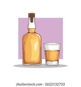 Whiskey Bottle Glass Drink Beverage