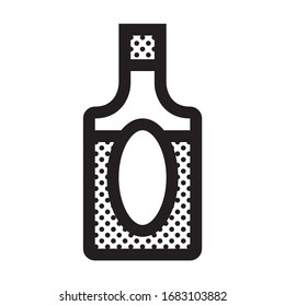 Whiskey Bottle. Icon Filled with Dots.