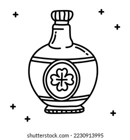 Whiskey bottle icon hand drawn vector design illustration