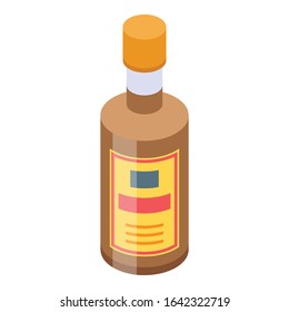Whiskey bottle icon. Isometric of whiskey bottle vector icon for web design isolated on white background