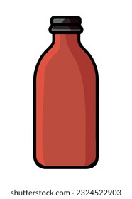 Icono de botella de Whiskey, refresco líquido en el icono de vidrio aislado