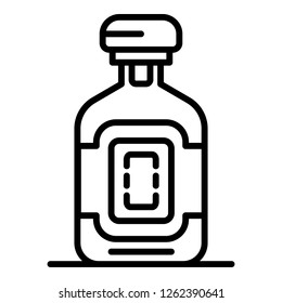 Whiskey bottle icon. Outline whiskey bottle vector icon for web design isolated on white background