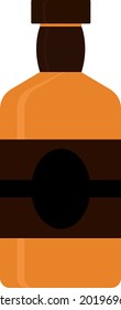 Whiskey bottle, illustration, vector on a white background.