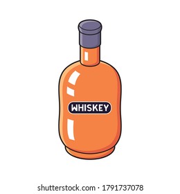Whiskey bottle isolated cartoon vector icon