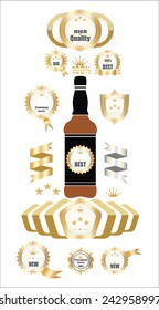 Whiskey Bottle and Label  Graphic Set