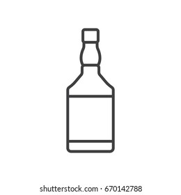 Whiskey bottle line icon.