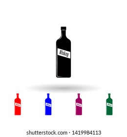 whiskey bottle multi color icon. Elements of drink set. Simple icon for websites, web design, mobile app, info graphics