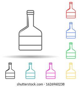 whiskey bottle multi color style icon. Simple thin line, outline vector of bottle icons for ui and ux, website or mobile application