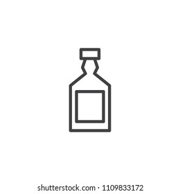 Whiskey bottle outline icon. linear style sign for mobile concept and web design. simple line vector icon. Symbol, logo illustration. Pixel perfect vector graphics
