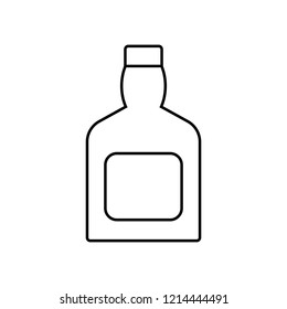Whiskey bottle outline icon. linear style sign for mobile concept and web design. simple line vector icon. Symbol, logo illustration. Pixel perfect vector graphics