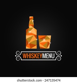 whiskey bottle poly design background