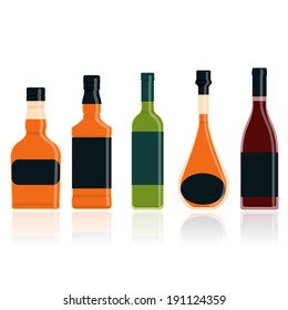 Whiskey bottle set. vector illustration