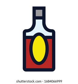 Whiskey Bottle. Simple Vector Color Icon.