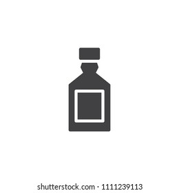 Whiskey bottle vector icon. filled flat sign for mobile concept and web design. simple solid icon. Symbol, logo illustration. Pixel perfect vector graphics