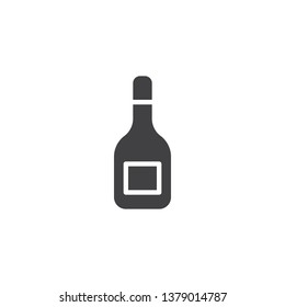 Whiskey bottle vector icon. filled flat sign for mobile concept and web design. Bottle of cognac glyph icon. Symbol, logo illustration. Pixel perfect vector graphics
