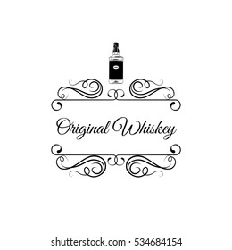 Whiskey bottle. Vector Illustration Isolated On White Background