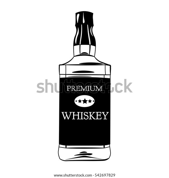 Whiskey Bottle Vector Illustration Isolated On Stock Vector (Royalty ...