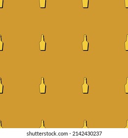 Whiskey bottles seamless pattern. Line art style. Outline image. Color repeat template. Party drinks concept. Illustration on background. Flat design style for any purposes. Vector.
