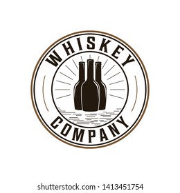 Whiskey, bourbon company badge logo design