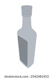 Whisky, bourbon, ron, brandy, coñac, licor u otra bebida fuerte en una silueta de botella - ícono del Vector. Vista isométrica