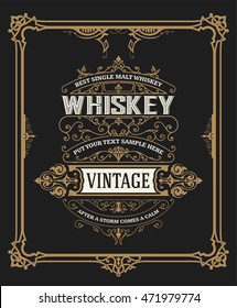 Whiskey card with old frame