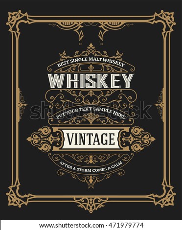 Whiskey card with old frame