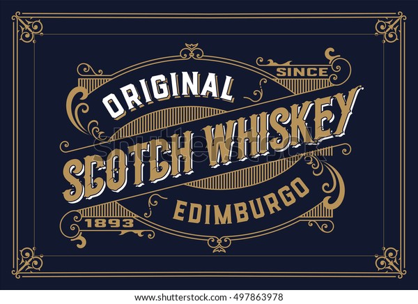 Whiskey Card Old Frame Stock Vector (Royalty Free) 497863978 | Shutterstock