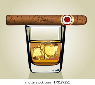 whiskey and cigar
