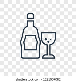 Whiskey concept vector linear icon isolated on transparent background, Whiskey concept transparency concept in outline style