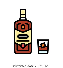 whiskey drink bottle color icon vector. whiskey drink bottle sign. isolated symbol illustration