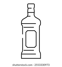 whiskey drink bottle line icon vector. whiskey drink bottle sign. isolated contour symbol black illustration