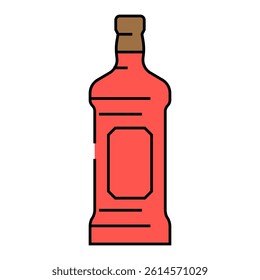 whiskey drink bottle line icon vector. whiskey drink bottle sign. isolated symbol illustration