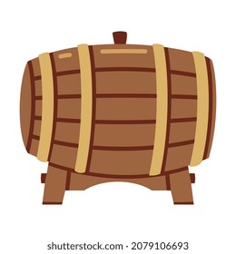 Whiskey Drink Prozess mit Lagerung und Reifung in Holzfässern oder Vektor Illustration