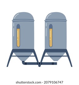 Whiskey Drink Storage in Metal Reservoir Vector Illustration