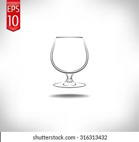 Whiskey, Drinking Glass, Alcohol. Isolated On White