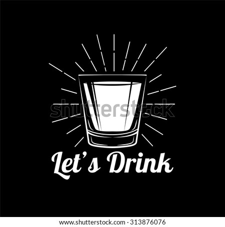 Whiskey, Drinking Glass, Alcohol. Isolated On White