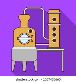 Whiskey factory icon. Flat illustration of whiskey factory vector icon for web design