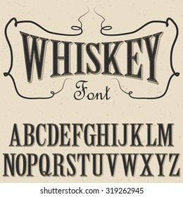 Whiskey font with dusty background