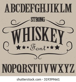 Whiskey font with dusty background